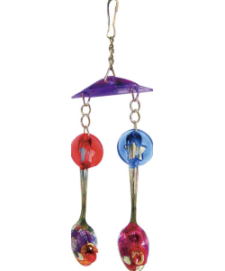 Adventure Bound Metal Shiny Spoons Parrot Toy